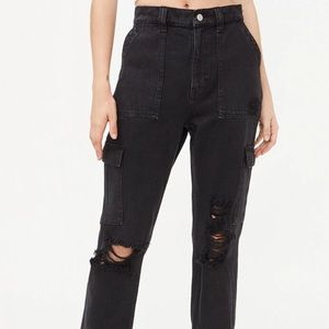 Pacsun black ripped cargo jeans